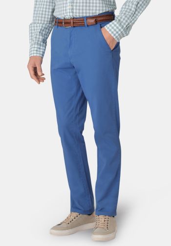 Tailored Fit Ribblesdale Sky Blue Cotton Stretch Chino
