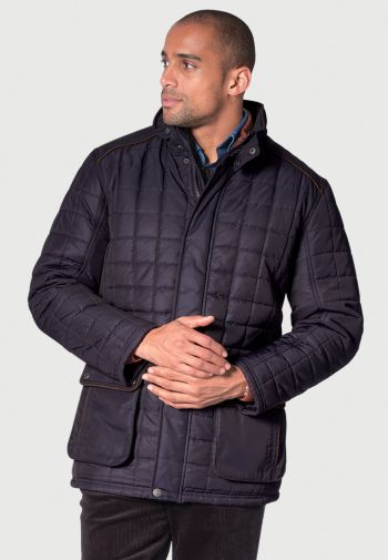 Roch Navy Quilted Coat