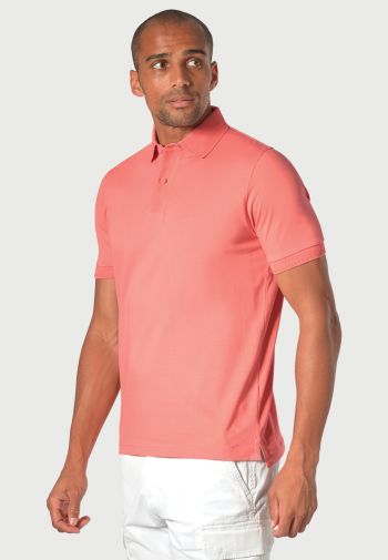 Seppi Pure Cotton Jersey Coral Polo Shirt