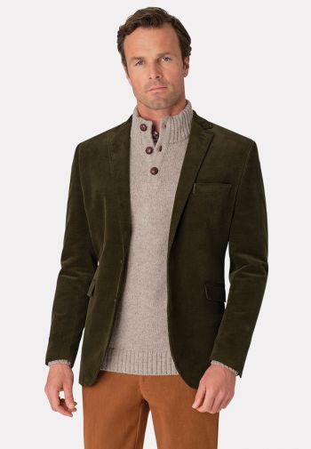 Tailored Fit Shakespeare Hunter Green Cotton Corduroy Jacket