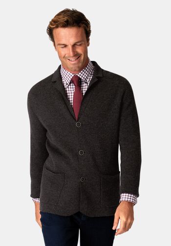 Shanklin Charcoal Wool Mix Button Through Cardigan