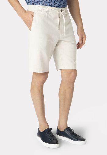 Tintagel Stone Linen Cotton Drawcord Shorts
