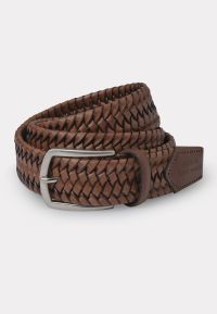 Durham Brown Plaited Leather Belt