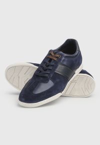 Navy Leather Trainer Shoe