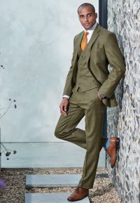Regular Fit Dalton Olive Check Wool Suit - Waistcoat Optional