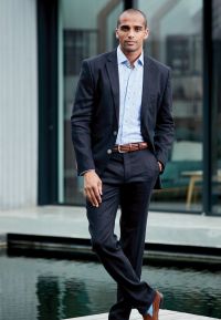 Tailored Fit Gower Navy Linen Blend Suit - Waistcoat Optional