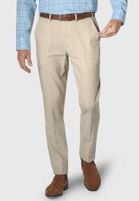 Tailored Fit Amiss Stone Linen Cotton Stretch Trouser