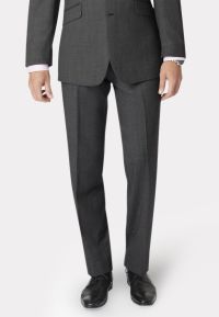 Regular Fit Dawlish Charcoal Birdseye Wool Suit Trouser