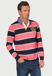 Richardson Coral Pure Cotton Stripe Rugby Shirt