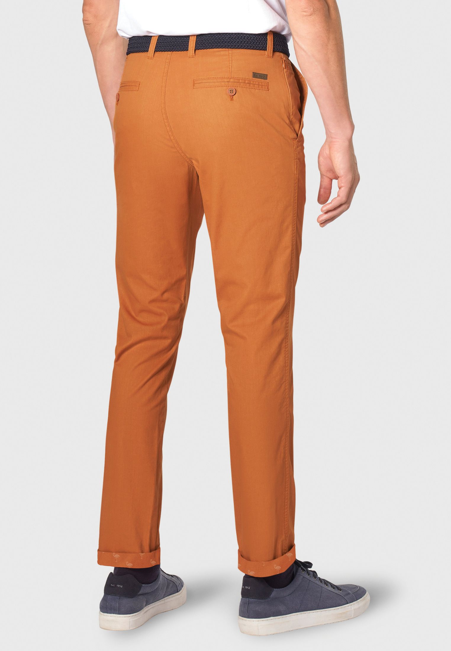 Tailored Fit Jason Caramel Micro Print Trouser