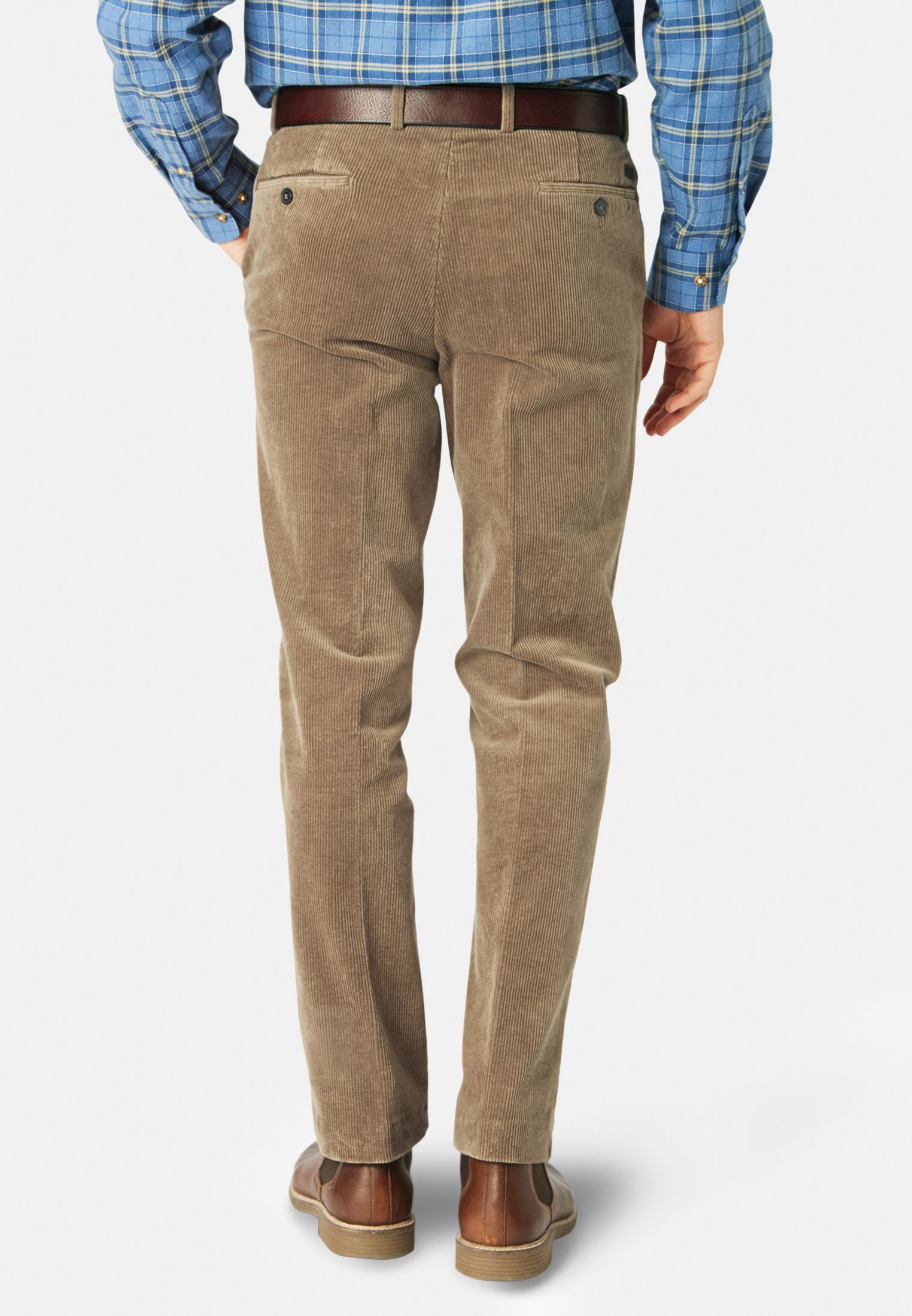 TROUSERS WITH LINED BELT - camel