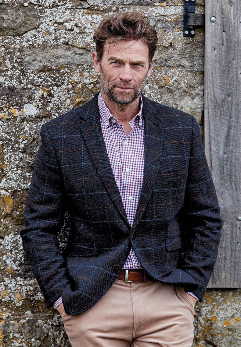 Tailored Fit Blue Check Harris Tweed® Jacket - Waistcoat Optional