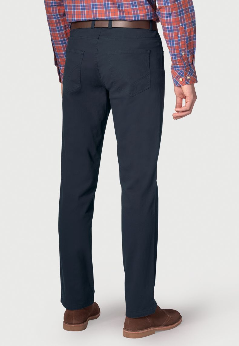 Tailored Fit Navy Cotton Stretch Chino Jean