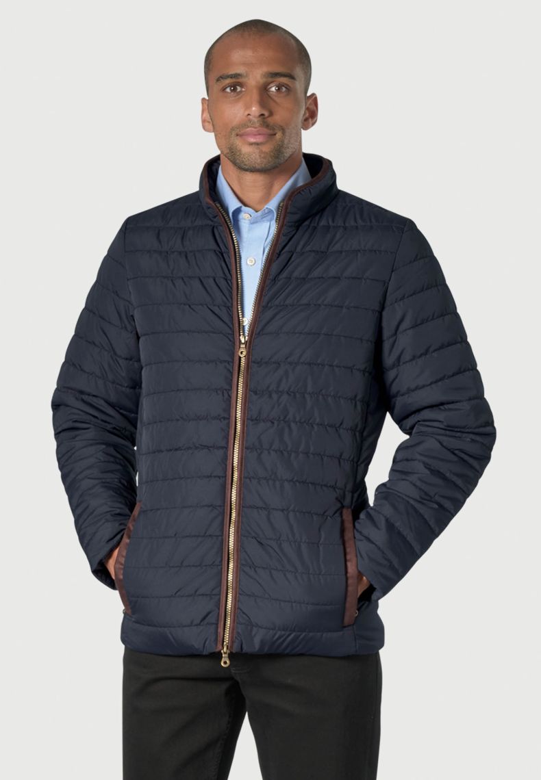 Regular Fit Navy Quilted Puffer Jacket
