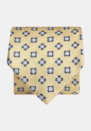 Yellow Floral Pure Silk Tie