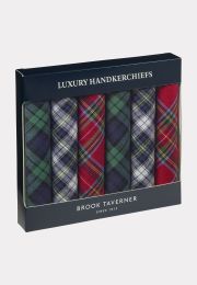 Luxury Handkerchief - Assorted Tartan Check - Presentation Pack of Six