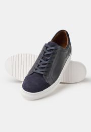 Navy Leather Sneakers