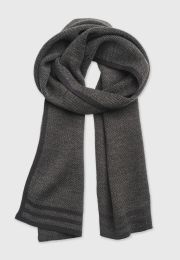 Black Knitted Straight Edged Scarf