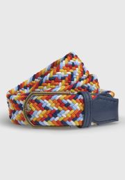 Oxford Blue and Multicoloured Stretch Woven Belt