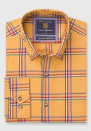 Tailored Fit Sunflower Overcheck 36.5" Sleeve Cotton Twill Shirt