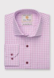 Regular and Tailored Fit Pink Check Cotton Shirt