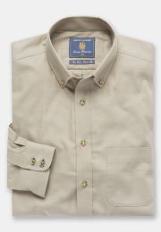 Regular Fit Stone Brushed Cotton Twill Shirt
