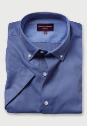 Tailored Fit Calgary Blue Oxford Short Sleeve Shirt
