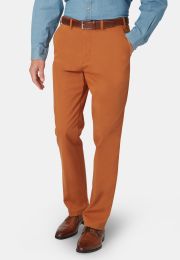 Regular and Tailored Fit Ashdown Burnt Orange Cotton Stretch Chinos