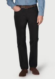 Tailored Fit Brunswick Black Cotton Stretch Chinos Jean