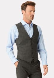 Tailored Fit Cassino Grey Check Washable Waistcoat