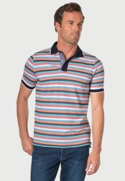 Indigo Stripe Soft Handle Pique Polo Shirt