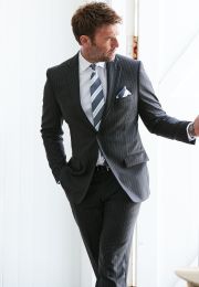Regular Fit Epsom Grey Pinstripe Wool Suit