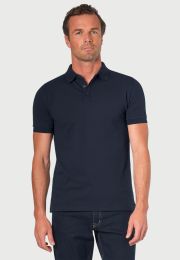 Hampton Cotton Stretch Navy Polo Shirt