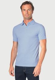 Hampton Cotton Stretch Sky Blue Marl Polo Shirt