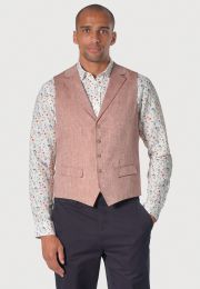 Tailored Fit Leeds Dusky Rose Linen Waistcoat