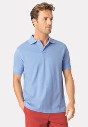 Milford Pure Cotton Pique Powder Blue Polo Shirt