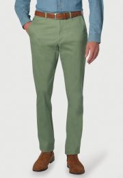 Regular and Tailored Fit Perry Sage Fine Twill Stretch Cotton Trouser