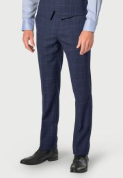 Tailored Fit Rivelin Blue Check Wool Rich Suit Trouser