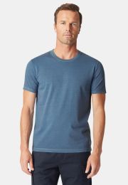 Ryton Denim Blue Hoop Pure Cotton T-Shirt