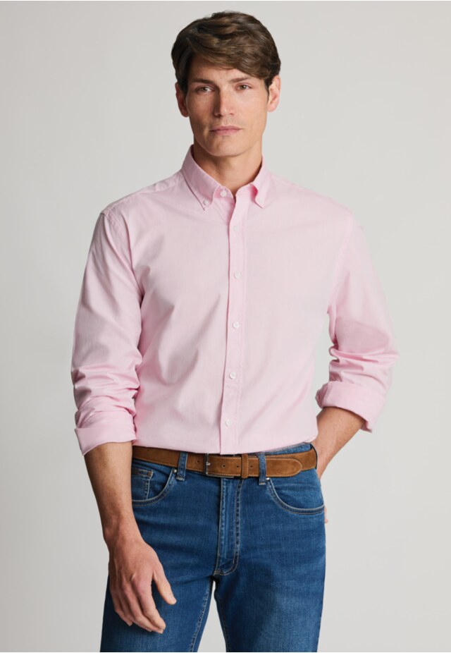 Regular Fit Pink End-on-End Cotton Shirt