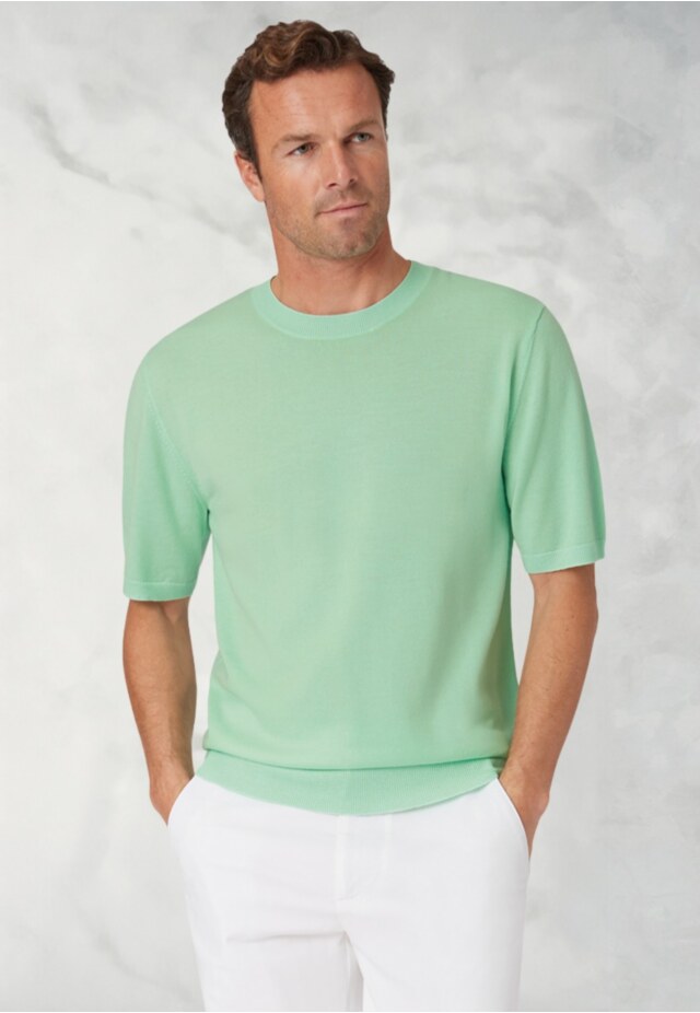 Lewis Apple Merino Wool Half Sleeve Jumper