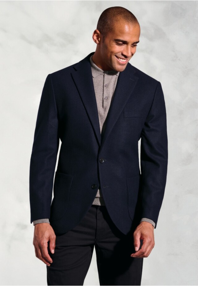 Tailored Fit Wiggins Navy Italian Wool Jacket