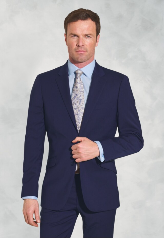 Tailored Fit Avalino Mid Blue Suit - Waistcoat Optional