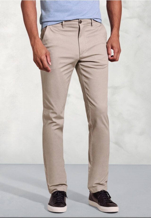 Regular Fit Brosnan Sand Textured Stretch Cotton Chinos