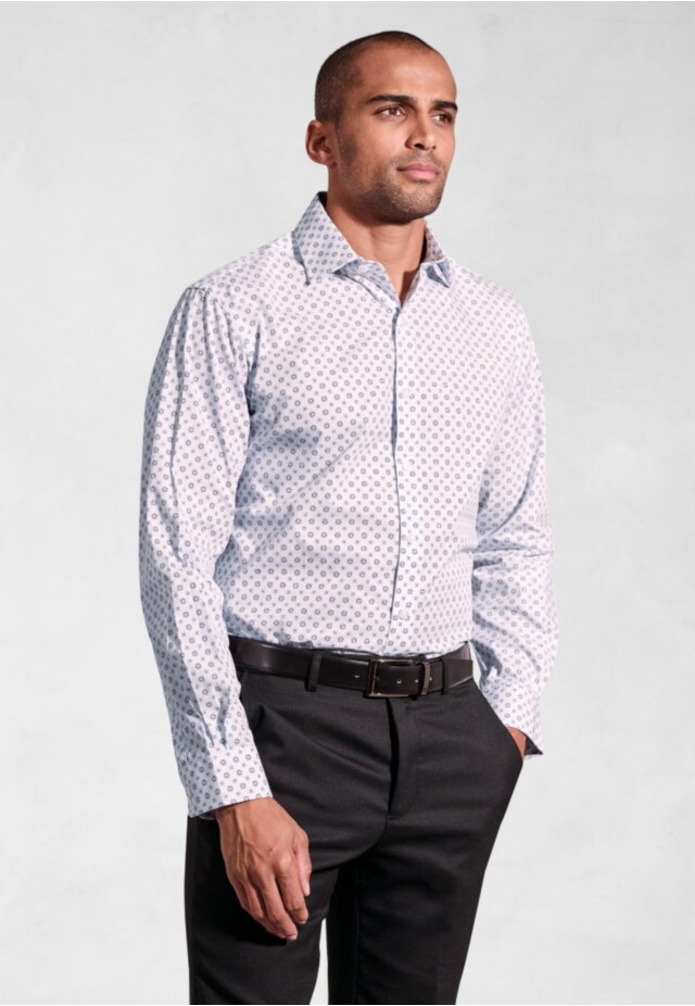 Regular Fit Blue Starburst Print Shirt