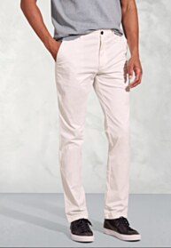 Tailored Fit Broderick White Garment Dyed Casual Trousers