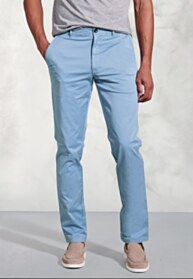 Tailored Fit Broderick Blue Garment Dyed Casual Trousers
