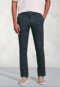 Tailored Fit Brosnan Navy Textured Stretch Cotton Chinos