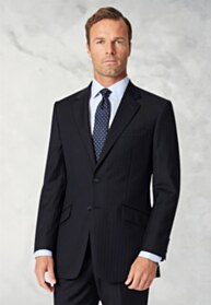 Regular Fit Dawlish Navy Herringbone Wool Suit