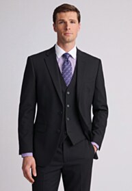 Tailored Fit Aldwych Black Washable Suit - Waistcoat Optional